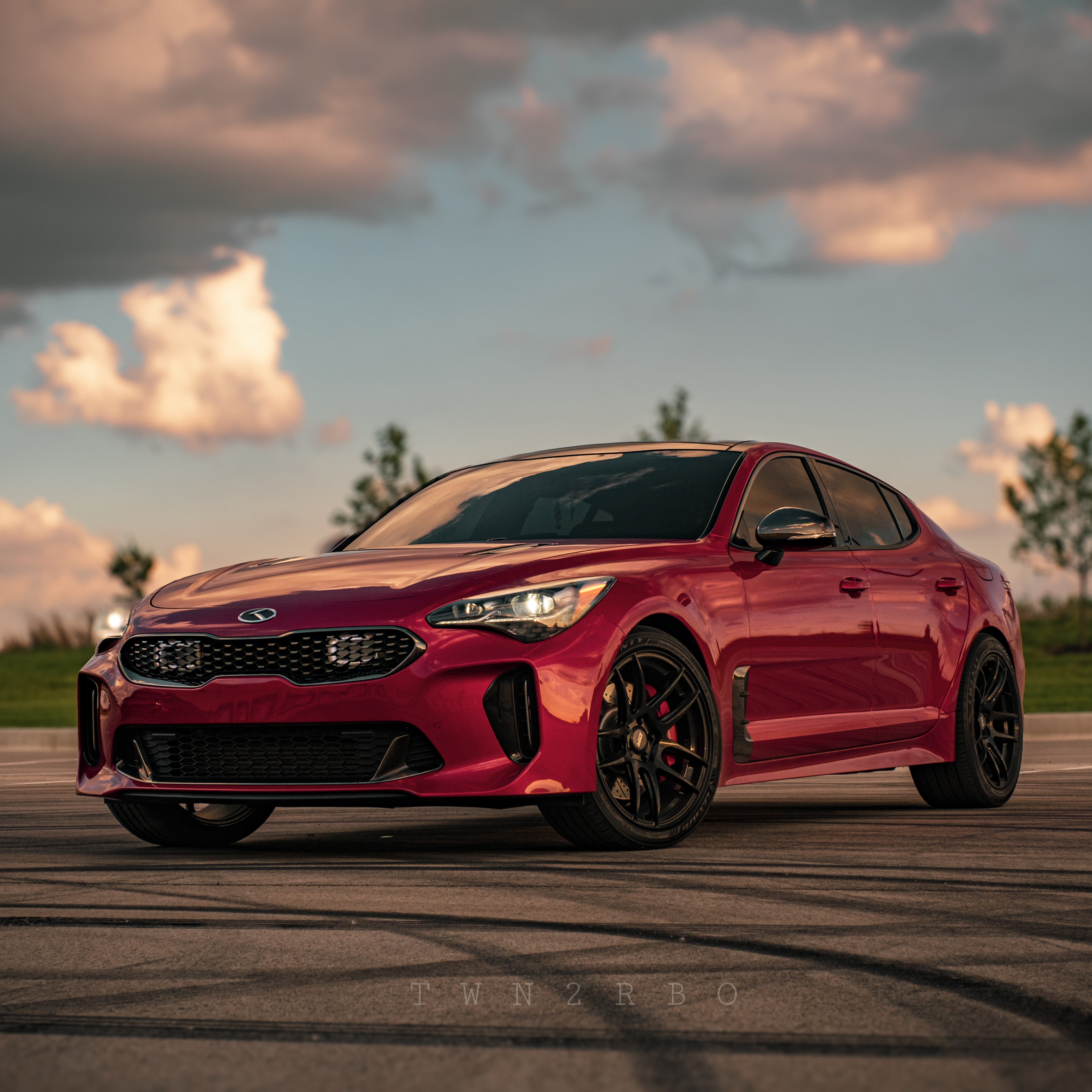 Kia Stinger sunset